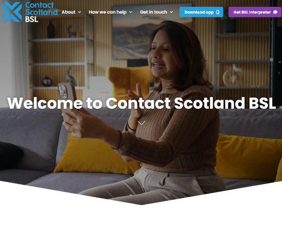 Screenshot of the BSL website